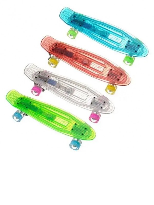 Скейт Пенні борд Penny Board світний прозорий з LED-підсвіткою