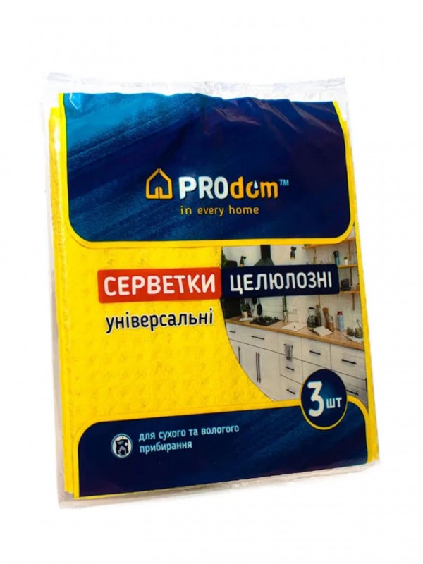 Серветки целюлозні Продом ШК 3-х шт