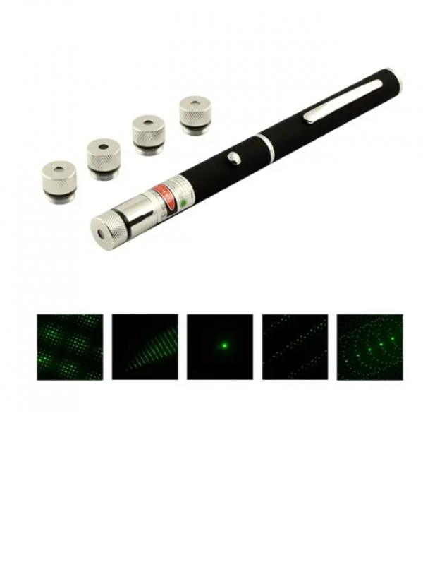 Лазерна указка Green Laser Pointer + 5 насадок